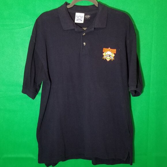 Cooperstown Dream Park Polo Men Large Navy HOF MLB Canton Embroidered 💯 Cotton - Picture 1 of 4